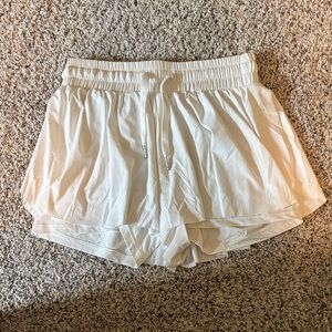 Women's White Flowy Athletic Shorts